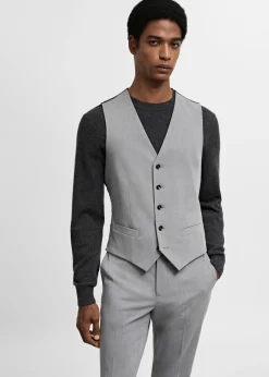 MANGO Marynarki|Kamizelki*Kamizelka garniturowa super slim fit z tkaniny stretch
