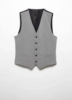MANGO Marynarki|Kamizelki*Kamizelka garniturowa super slim fit z tkaniny stretch