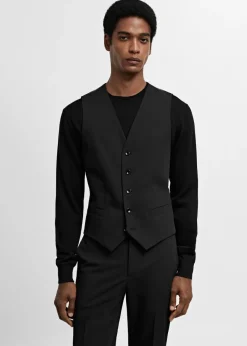 MANGO Marynarki|Kamizelki*Kamizelka garniturowa super slim fit z tkaniny stretch