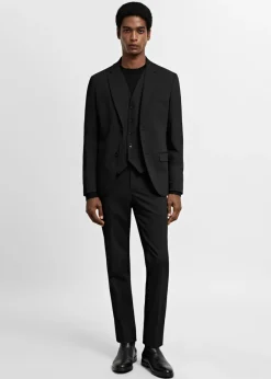 MANGO Marynarki|Kamizelki*Kamizelka garniturowa super slim fit z tkaniny stretch