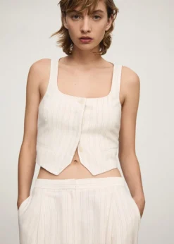 MANGO Kamizelki*Kamizelka garniturowa w paski