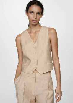 MANGO Kamizelki*Kamizelka garniturowa w paski