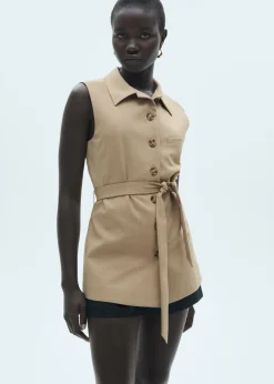 MANGO Kamizelki*Kamizelka garniturowa wiązana w talii