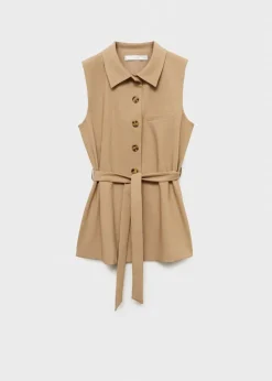 MANGO Kamizelki*Kamizelka garniturowa wiązana w talii