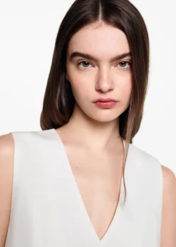 MANGO Kamizelki*Kamizelka lniana na guziki