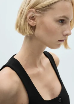 MANGO Kamizelki*Kamizelka na guziki z szerokimi ramiączkami