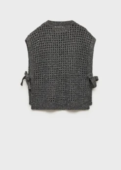 Dzieci MANGO Swetry I Kardigany*Kamizelka z ażurowej dzianiny lureksowej