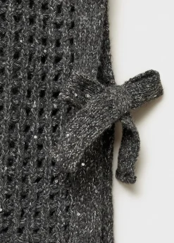 Dzieci MANGO Swetry I Kardigany*Kamizelka z ażurowej dzianiny lureksowej