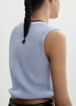 MANGO Topy|Kamizelki*Kamizelka z dekoltem w szpic i kontrastowym wykończeniem