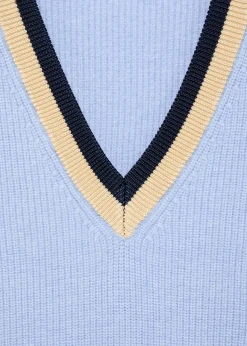 MANGO Topy|Kamizelki*Kamizelka z dekoltem w szpic i kontrastowym wykończeniem