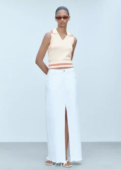 MANGO Kamizelki*Kamizelka z dzianiny w paski