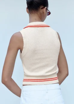 MANGO Kamizelki*Kamizelka z dzianiny w paski