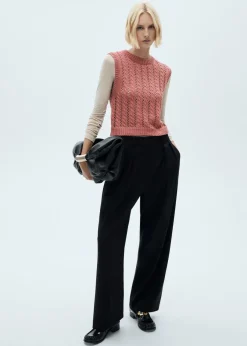 MANGO Swetry I Kardigany|Topy*Kamizelka z dzianiny z ażurem