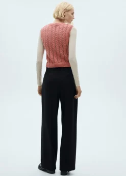 MANGO Swetry I Kardigany|Topy*Kamizelka z dzianiny z ażurem