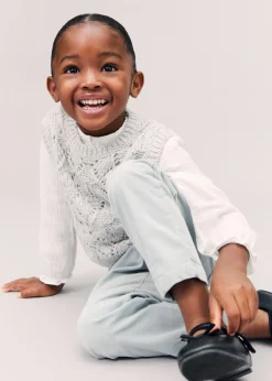 Dzieci MANGO Płaszcze|Swetry I Kardigany*Kamizelka z dzianiny z błyszczącym wykończeniem