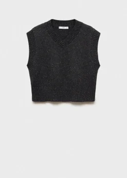 MANGO Kamizelki*Kamizelka z dzianiny z dekoltem w szpic