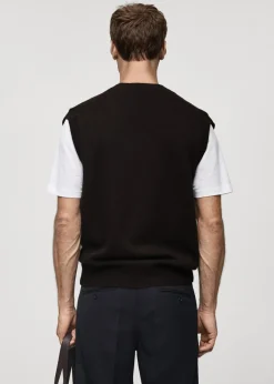 MANGO Kardigany I Swetry*Kamizelka z dzianiny z dekoltem w szpic