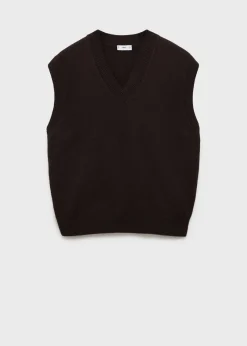 MANGO Kardigany I Swetry*Kamizelka z dzianiny z dekoltem w szpic