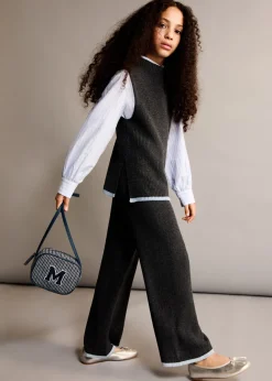 Dzieci MANGO Swetry I Kardigany*Kamizelka z dzianiny z kontrastowym dołem