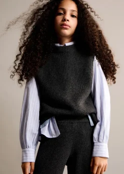 Dzieci MANGO Swetry I Kardigany*Kamizelka z dzianiny z kontrastowym dołem