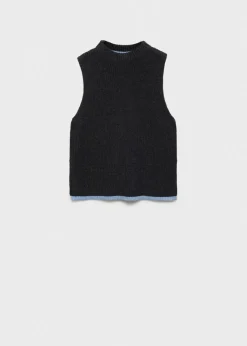 Dzieci MANGO Swetry I Kardigany*Kamizelka z dzianiny z kontrastowym dołem