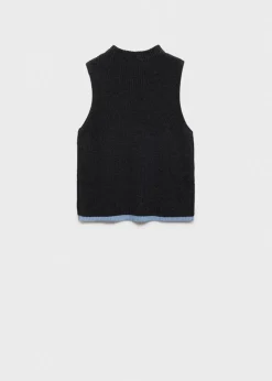 Dzieci MANGO Swetry I Kardigany*Kamizelka z dzianiny z kontrastowym dołem