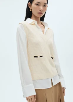 MANGO Kamizelki*Kamizelka z dzianiny z kontrastowymi kieszeniami