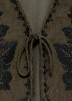 MANGO Kamizelki*Kamizelka z kwiatowym haftem