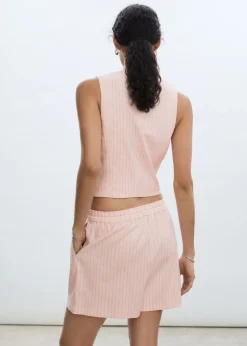 MANGO Kamizelki*Kamizelka z lnu w paski