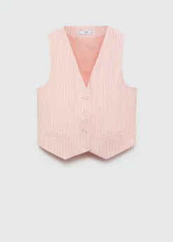 MANGO Kamizelki*Kamizelka z lnu w paski