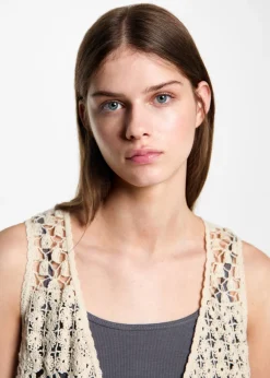 MANGO Kamizelki*Kamizelka z szydełkowej tkaniny