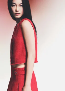 MANGO Kamizelki*Kamizelka z tweedu na guziki