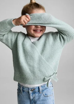 Dzieci MANGO Swetry I Kardigany*Kardigan kopertowy z wiązaniem