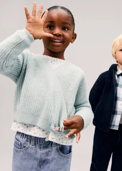 Dzieci MANGO Swetry I Kardigany*Kardigan kopertowy z wiązaniem