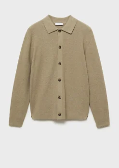 MANGO Kardigany I Swetry*Kardigan polo z mieszanki wełny