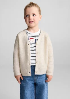 Dzieci MANGO Swetry I Kardigany*Kardigan prążkowany na guziki