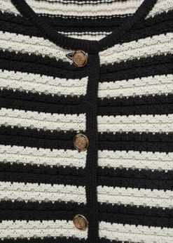 MANGO Kurtki|Swetry I Kardigany*Kardigan w paski z biżuteryjnymi guzikami