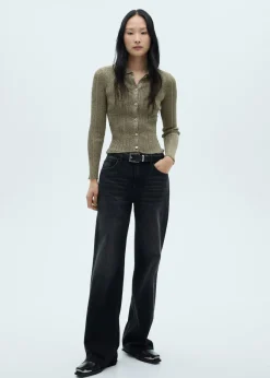 MANGO Swetry I Kardigany|Topy*Kardigan z ażurowej dzianiny lureksowej