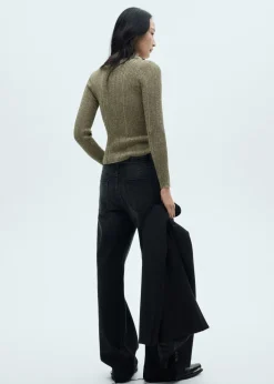 MANGO Swetry I Kardigany|Topy*Kardigan z ażurowej dzianiny lureksowej