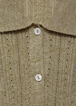 MANGO Swetry I Kardigany|Topy*Kardigan z ażurowej dzianiny lureksowej