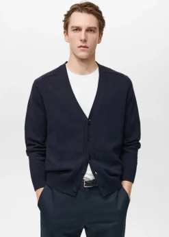 MANGO Kardigany I Swetry*Kardigan z bawełnianej dzianiny z guzikami