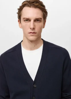 MANGO Kardigany I Swetry*Kardigan z bawełnianej dzianiny z guzikami