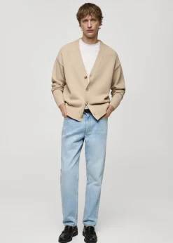 MANGO Kardigany I Swetry*Kardigan z bawełnianej dzianiny z guzikami