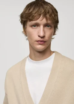 MANGO Kardigany I Swetry*Kardigan z bawełnianej dzianiny z guzikami