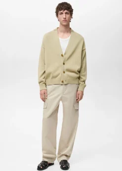 MANGO Kardigany I Swetry*Kardigan z bawełnianej dzianiny z guzikami