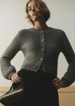 MANGO Kurtki|Swetry I Kardigany*Kardigan z dzianiny lureksowej na guziki