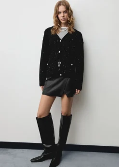 MANGO Kurtki|Swetry I Kardigany*Kardigan z dzianiny z błyszczącymi aplikacjami