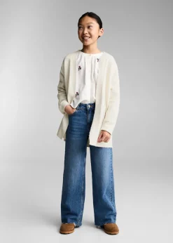 Dzieci MANGO Swetry I Kardigany*Kardigan z dzianiny z dekoltem w szpic