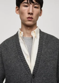 MANGO Kardigany I Swetry*Kardigan z dzianiny z mieszanki wełny