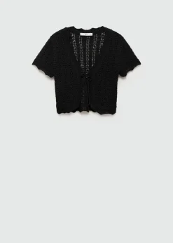 MANGO Swetry I Kardigany|Topy*Kardigan z dzianiny z wiązaniem
